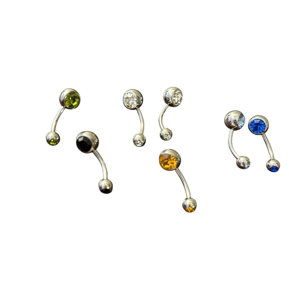 ✨ Belly Ring Jewelry Lot – Curved Barbell Bundle ✨